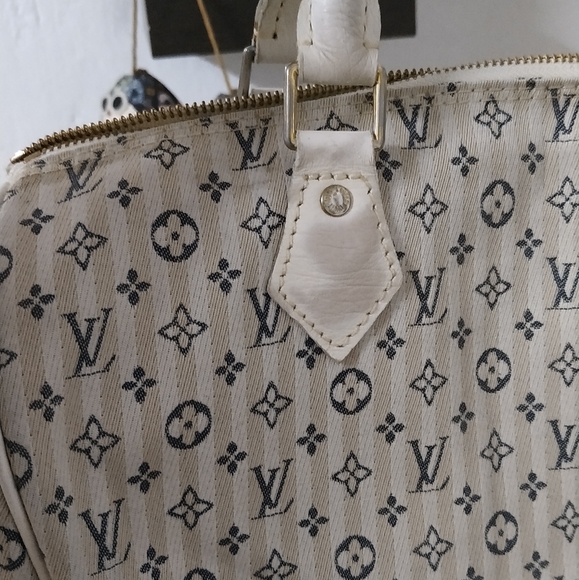 Vintage monogram Mini Lin Canvas 30 Bag Satchel Cream - Picture 15 of 16